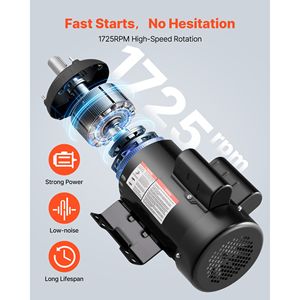 Motor de Compresor de Aire Eléctrico de 5 HP y 1725 RPM, 60 Hz, Rotación CW/CCW, Diámetro del Eje de 1.125 Pulgadas, Torque de 20.7 N.m - Product Image 3