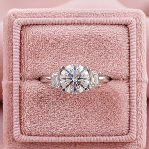 Round Cut Lab Grown Three Stone <b>Engagement</b> Art Deco Anniversary <b>Engagement</b> <b>Ring</b> Bridal Jewelry <b>Unique</b> Gift For Her - Product Image 5