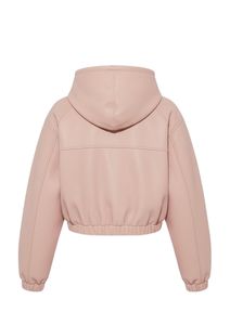 Conjunto Deportivo Premium de Mujer en Cuero Sintético PU con Capucha – Chaqueta con Cremallera Completa y Pantalones Ajustados de Cintura Alta, Conjunto de Dos Piezas de Lujo - Product Image 4