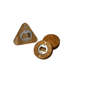 Décapsuleur en bois multi-formes avec aimant de réfrigérateur et sous-verre décoratif pour cadeaux de mariage et de fête - Product Image 3