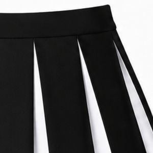 Jupe plissée noire avec rayures blanches pour équipe scolaire, costume de danse, tenue de performance athlétique, uniforme - Product Image 4