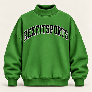 Sweat-shirt à col montant personnalisé avec logo OEM, pull en molleton surdimensionné, appliqué lettres 3D, streetwear, fabricant et fournisseur en gros - Product Image 5