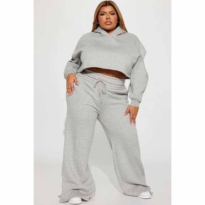 Women Tracksuit 2 Piece <b>Sets</b> <b>Plus</b> <b>Size</b> Long Sleeve Pullover Hoodie and Wide Leg Pant Suit Two Piece <b>Set</b> - Product Image 2