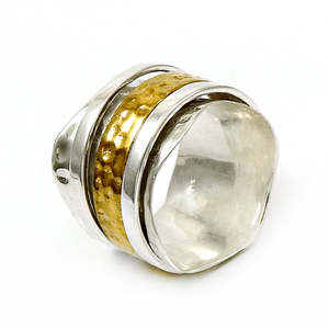 Bagues tournantes martelées en argent sterling 925 de haute qualité, nouveau design tendance, bijoux bohèmes, article cadeau très vendu, vente en gros - Product Image 1