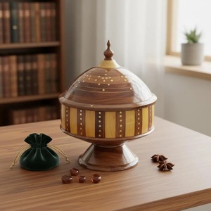 Traditional Style Wooden Butter Dish Stand Multi Purpose <b>Storage</b> And Serving Container For Kitchen Dining Use - Product Image 4