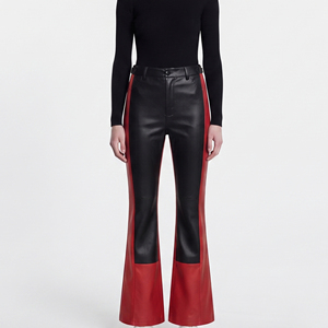 Women Leather Flare <b>Leggings</b> Wholesale Female Yoga PU Leather <b>Flared</b> Pants Premium Women Leather Bottoms Trouser - Product Image 1