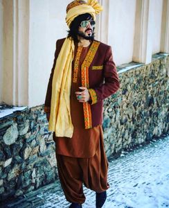 Traje Afgano Pashtun Kabul, Ropa Cultural Nacional Pakistaní para Hombre, Kuchi Shalwar Kameez con Bordado, Traje Afgano - Product Image 2