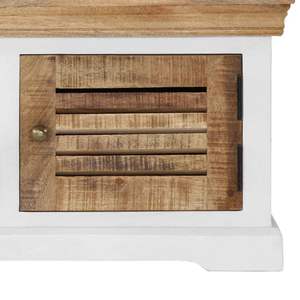 Meuble TV en bois de manguier massif marron et blanc 46,5x11,8x15,7 pouces - Product Image 6