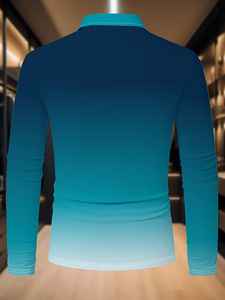 Nueva Camiseta Polo Premium Personalizada 100% Algodón, Manga Larga, para Hombre, Informal, Transpirable, para Uso en Exteriores, con Estampado Personalizado y Diseño Sólido - Product Image 2