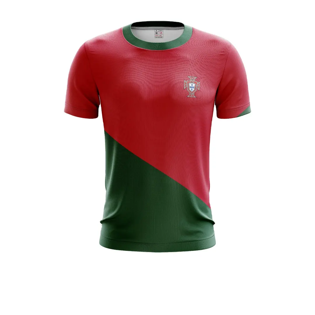 Fazer camisas de futebol personalizadas com edição de jogadores em toda a seleção de Portugal, kits de uniformes de futebol de Bangladesh com impressão por sublimação