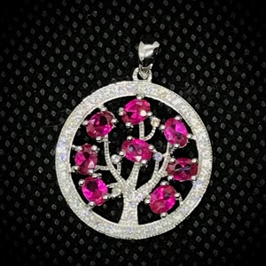 Colgante de rubí rojo y diamante moissanita en plata de ley 925, colgante personalizado y otras joyas de diamantes, regalo para aniversario. - Product Image 3