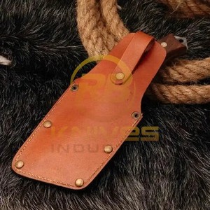 Couteau de chasse et de camping artisanal en acier Damas avec manche en bois de qualité supérieure, lame pleine longueur, survie en extérieur, DIY, OEM - Product Image 6