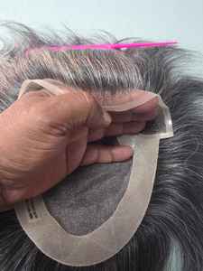 Peluca de Cabello Remy Chino Mono Front Lace Taz de Calidad Premium con Trama Única y Estilos de Ondas Profundas Naturales - Product Image 4