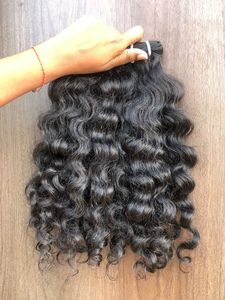 Lots de tissages de cheveux 100% vierges indiens, noir de jais bouclé, double trame, simple tirage, 16 pouces, pour grossistes - Product Image 6