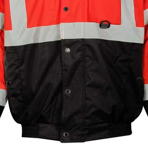 Safety <b>Jacket</b> for <b>Men</b> <b>Reflective</b> High Visibility Hooded <b>Jacket</b> Hi-Vis Bomber <b>Jacket</b> with Pockets and Zipper Waterproof - Product Image 4