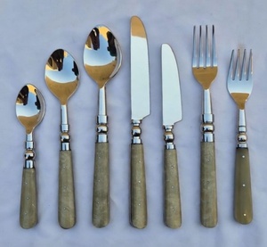 Classic Style <b>Flatware</b> Set 18/8 Stainless Steel With Tortoise Resin Handle Home decor Dinnerware Tableware Cutlery Set - Product Image 4
