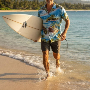Chemises Hawaïennes Décontractées en Coton et Lin Personnalisées pour Hommes – Idéales pour la Plage - Product Image 3