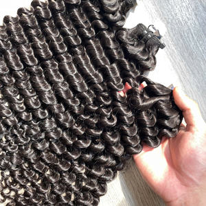 Trama de cabello vietnamita virgen 100%, profundo rizo, cierre de Color Natural, suave, sedoso, supercalidad, extensiones de cabello humano rápido - Product Image 6