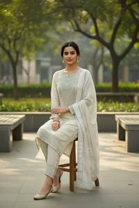 Buen Precio, Tela Georgette de la Mejor Calidad, Hermoso Diseño de Cuello, Anarkali Salwar Kameez con Conjunto de Dupatta de SHREE INDIAN EXPORTS - Product Image 4