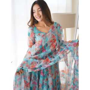 DUPATTA DE ORGANZA FLORAL, talla de la mujer, de la talla - Product Image 4