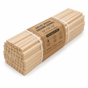 Tiges carrées en bois de pin massif durables, non finies, pour la réparation de meubles et les projets de bricolage - Product Image 1