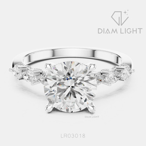 Élégante bague en or blanc 14 carats avec diamant de laboratoire rond de 2,00 carats, certifiée IGI, couleur F+, clarté VS+, bijoux de fiançailles et de mariage - Product Image 1
