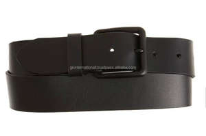 Ceinture en cuir décontractée unie disponible en pleine fleur disponible dans toutes les tailles personnalisées fabriquées en Inde Ceinture décontractée en cuir à la mode pour hommes - Product Image 5
