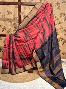 Sari de Seda Tussar Premium para Mujer |   Ropa Étnica Tradicional |   Sari de Diseño Ligero y Suave para Fiestas, Bodas y Festivales - Product Image 3