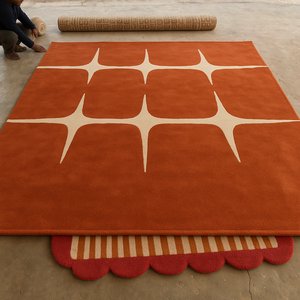 modern <b>carpet</b> geometrical design red and white unique pattern for Living Room Picnic - Product Image 1