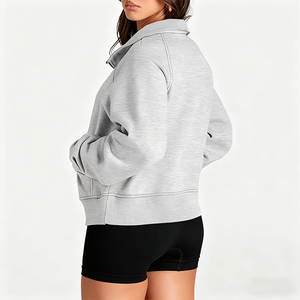 PIHA SPORTS Men's Winter Casual Double Terry Fleece Hoodie Solid Color Warm Windproof Breathable Eco-Friendly Stylish Zip - Product Image 4