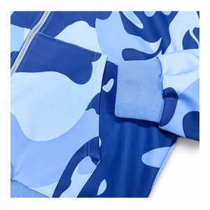 Ensemble de survêtement unisexe bleu camouflage à capuche, manches longues, short décontracté à cordon de serrage, respirant, en Spandex/Nylon, pour l'hiver - Product Image 5