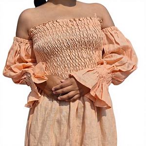 ชุดเดรสยาวผ้าฝ้ายลายสก็อตย้อมสีพื้น ทำมือ ระบายอากาศได้ดี ซักได้ น้ำหนักเบา เหมาะสำหรับงานปาร์ตี้สำหรับผู้หญิง บริการ OEM - Product Image 1