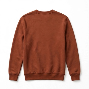 Felpa girocollo in cotone pesante <span class=keywords><strong>con</strong></span> stampa grafica geometrica di lupo, abbigliamento streetwear personalizzato da uomo, pullover oversize marrone. - Product Image 2