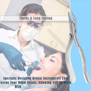 Forceps d'extraction dentaire manuels en acier inoxydable Accuram Wholesale, usage professionnel, certifiés CE Classe I, instruments ergonomiques - Product Image 3