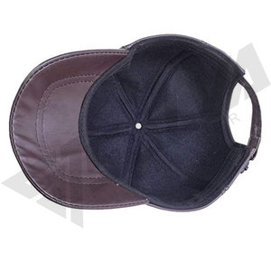 Gorra de béisbol de cuero genuino al por mayor, lavada con agua caliente, para hombres y mujeres - Product Image 4