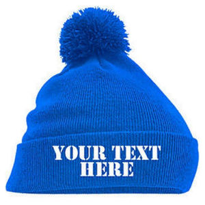 Unisex Burgundy Beanie with <b>White</b> <b>Pom</b> <b>Pom</b> and Striped Cuff for Casual Wear - Product Image 1