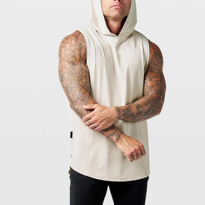 Men's Hooded Sleeveless Breathable Gym <b>Hoodies</b> with Digital Printing Custom Colors & Sizes Summer <b>Workout</b> OEM - Product Image 1