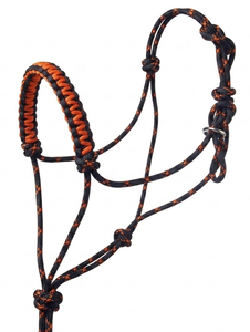 HMGLOBAL Corde tressée PP orange et noire de qualité supérieure, durable, pour équitation, pour harnais de selle western et tour de cou de cheval Full Cob - Product Image 3