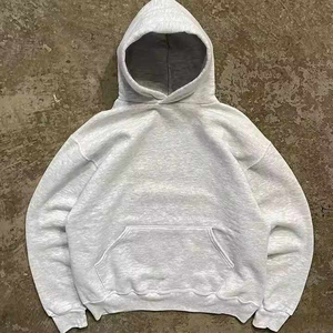 Sweat-shirt double couche streetwear OEM, hoodie vieilli, délavé à l'acide, coupe oversize, ourlet brut, en coton, style vintage hip-hop, pull personnalisé pour homme - Product Image 1