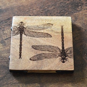 Handcrafted Acacia Wood Coaster <b>Set</b> | Quiet Luxury Sculptural <b>Desk</b> Decor | Rustic Wooden Coasters - Custom Engraved - <b>Set</b> - Product Image 3