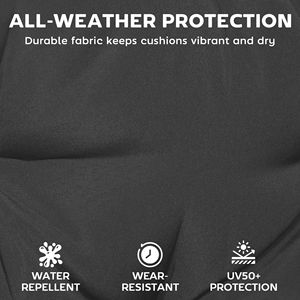 Set di 2 Cuscini Grigi per Sdraio da Esterno, Spessore 10 cm, con Lacci per Patio, 53 x 183 cm - Product Image 5