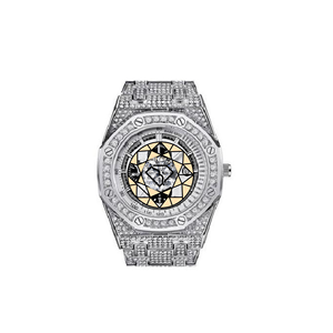 Reloj de Diamantes Moissanite Personalizado para Hombre, Reloj de Lujo con Bisel de Diamantes, Esqueleto de Cuarzo, Acero Inoxidable, Pantalla Digital de 46 mm - Product Image 1