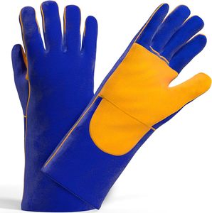 Gants de soudage multifonctionnels en cuir de vache, résistants au feu et à la chaleur, double couche de protection, pour soudeurs - Product Image 1