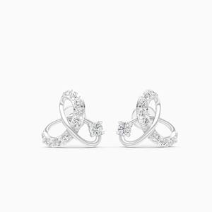 Boucles d'oreilles à clous en diamant cultivé en laboratoire de 0,324 ct, entrelacées, en or jaune, blanc et rose 9 carats - Product Image 2