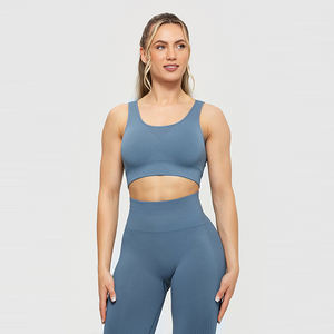 Nouvel Arrivage Ensemble Soutien-Gorge de Sport Femme à Bonnets Triangulaires Personnalisés et Leggings Taille Haute Sans Armature Respirant Spandex/Nylon Coupe Ajustée - Product Image 1