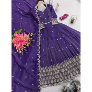 ชุด anarkali ดีไซเนอร์พร้อม pent และ dupatta สำหรับงานปาร์ตี้-ชุดราตรี - Product Image 6