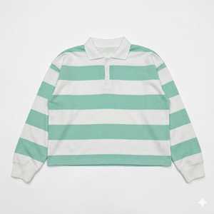 Camisetas Polo a Rayas de Rugby Elegantes y Cómodas al por Mayor, MOQ Bajo, Diseños Personalizados, Camisetas Bordadas 100% Algodón Puro - Product Image 5