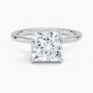 Bague de fiançailles en moissanite taille princesse 2 carats, bague solitaire vintage gravée pour mariée - Product Image 3