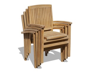 Cómoda Silla de Jardín Apilable de Teca, Resistente al Agua para Uso en Exteriores, en Apartamentos, Cocinas, Restaurantes, Hoteles, Parques y Patios - Product Image 1