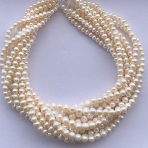 Perles de culture d'eau douce de qualité supérieure, naturelles, jaunes, blanches et crème, en forme de pomme de terre, provenant d'un fournisseur de pierres en gros - Product Image 1